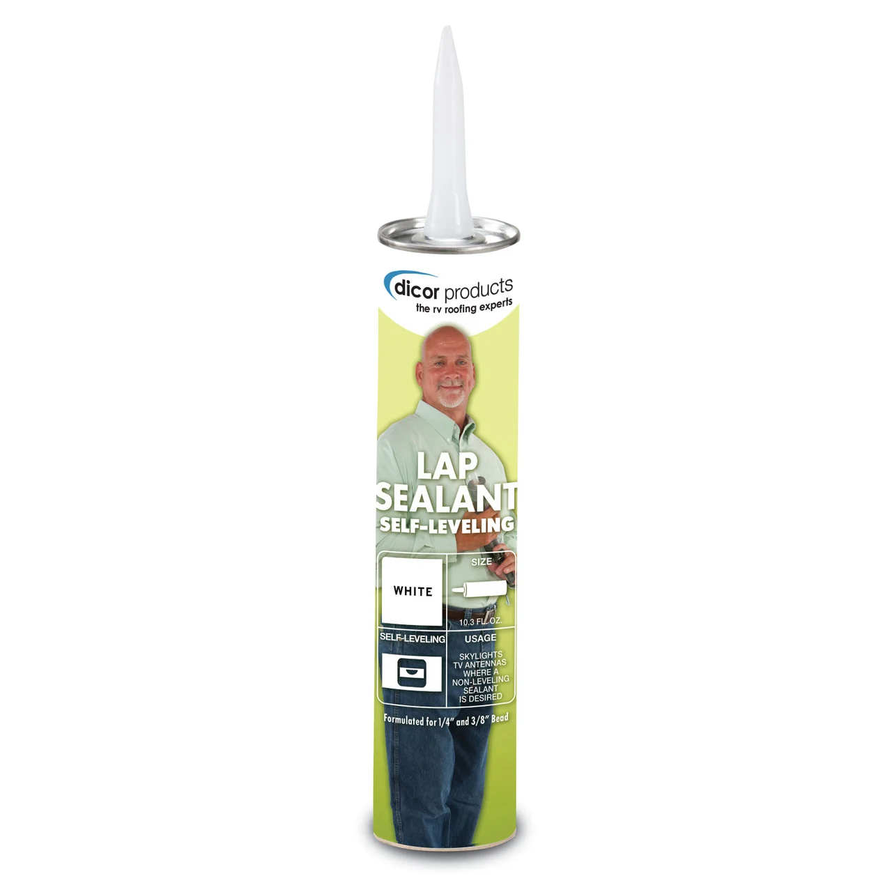 Dicor 501LSW-1 EPDM Self-Leveling Lap Sealant - 10.3 oz. Tube, White - 501LSW-1