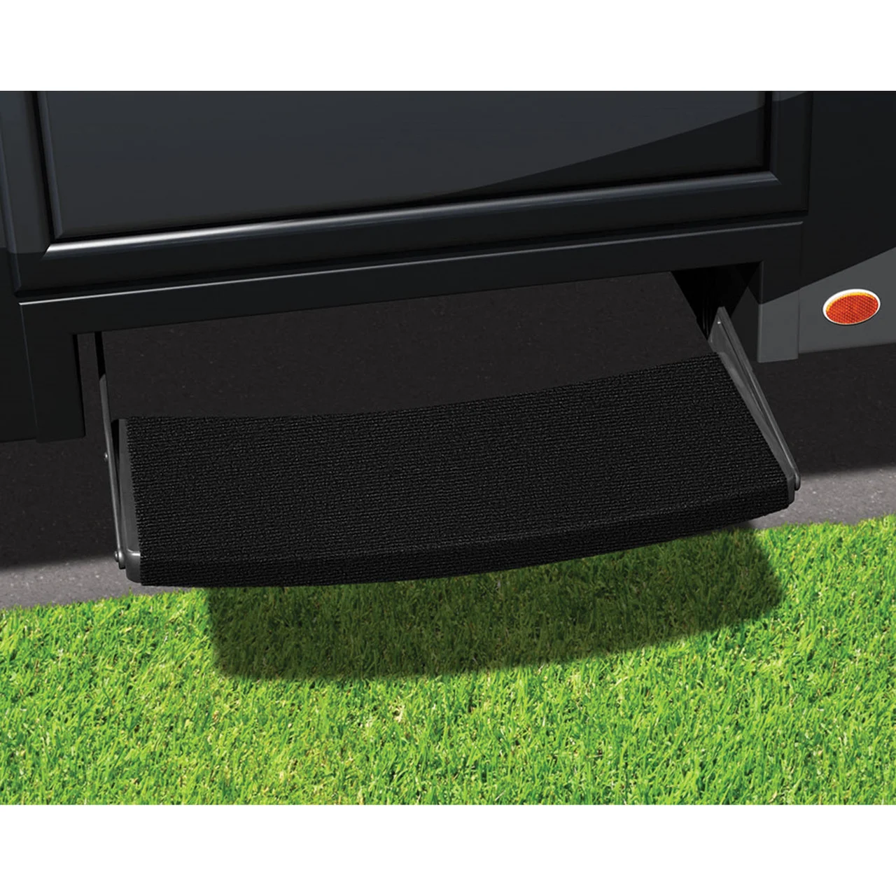 PREST-O-FIT 2-0223 Trailhead Universal RV Step Rug - 22", Obsidian Black - 2-0223