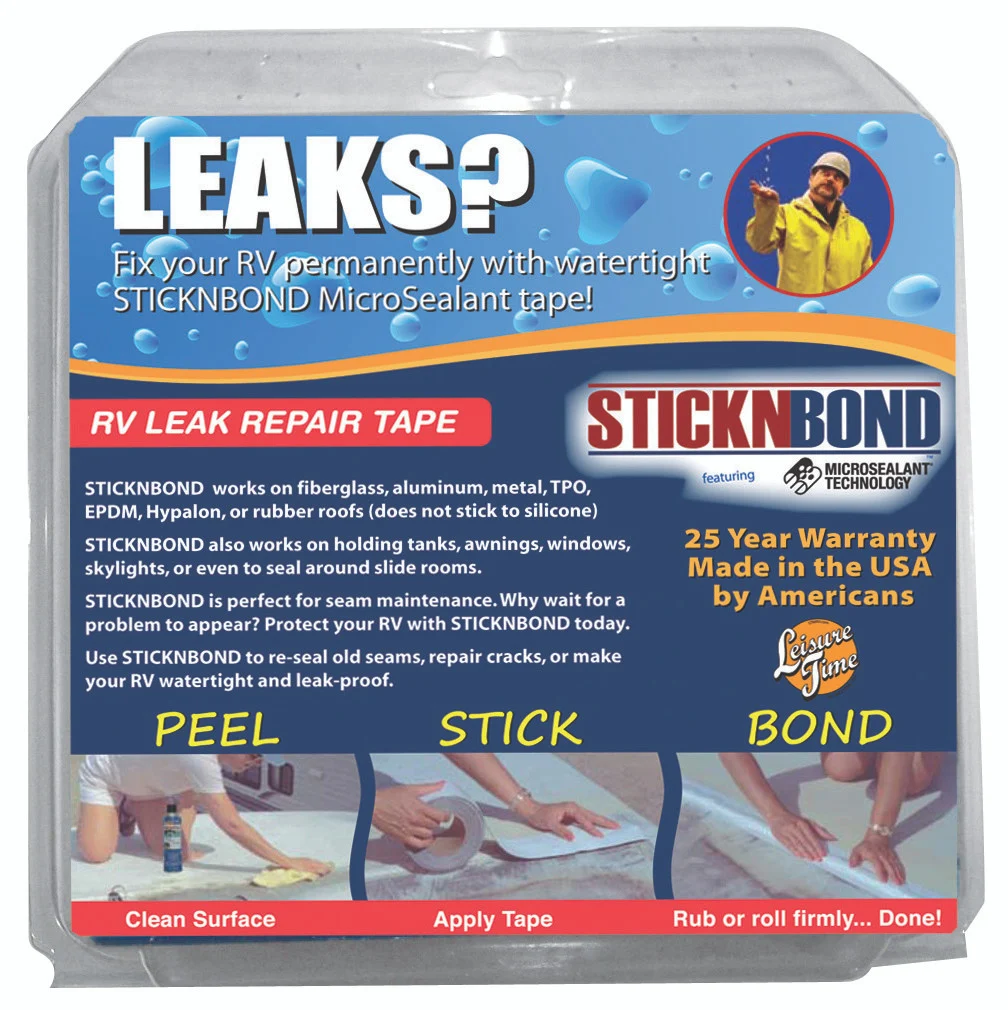 Leisure Time 60008 STICKNBOND RV Leak Repair Tape - Aluminum, 4 in. x 37 ft. - 60008