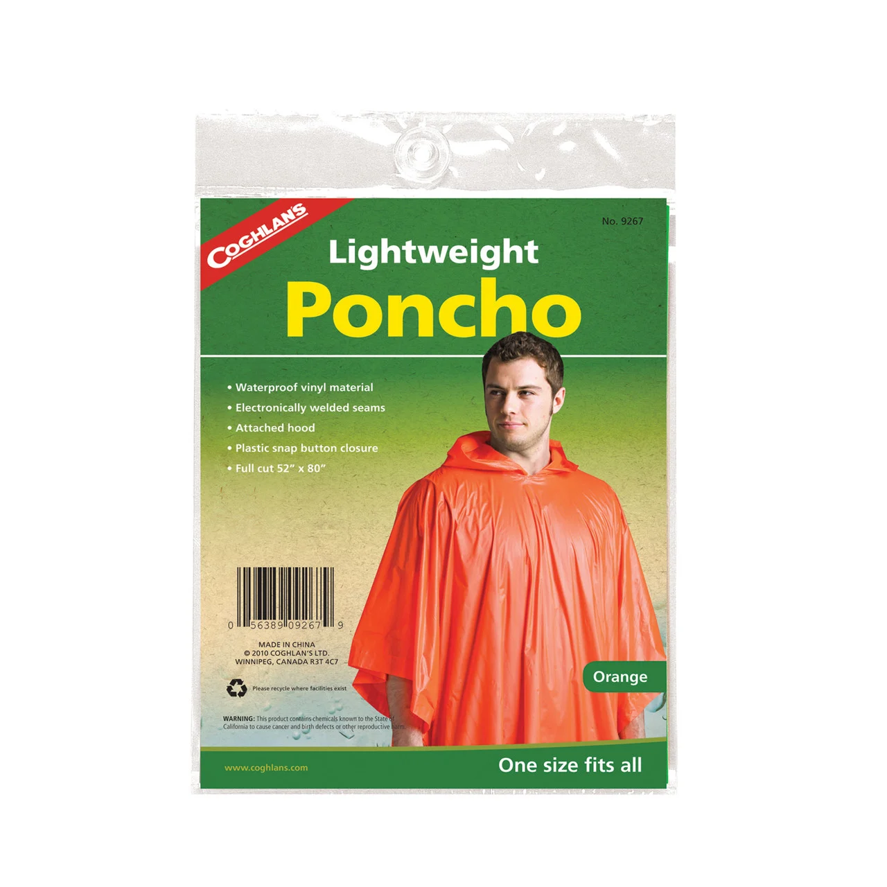 Coghlan's 9267 Poncho - Orange - 9267