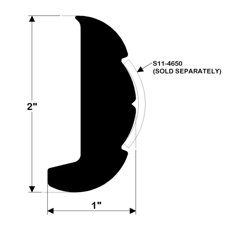 Taco Metals Rigid Rub Rail Black 20 – Marine Boat Replacement Part