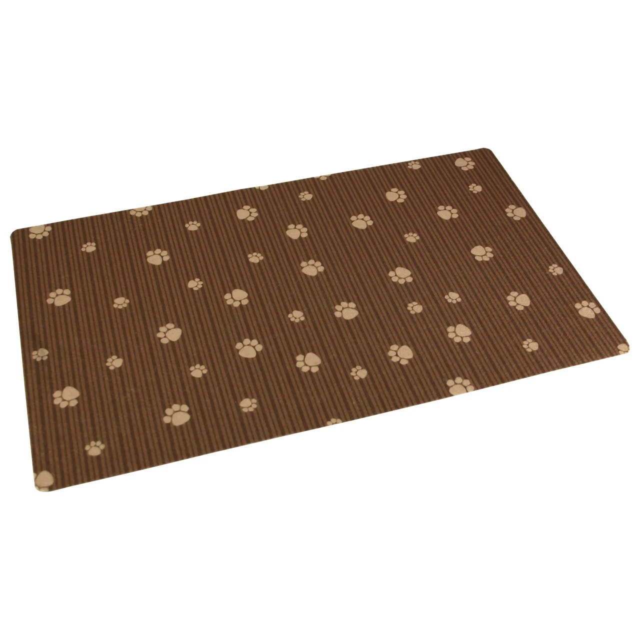 Drymate PP1220BNSTP Pet Bowl Placemat - 12" x 20", Brown Paws - PP1220BNSTP