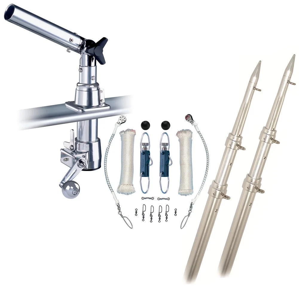 Rupp Marine Rupp Z-30 Top Gun Outrigger Kit w/15' Telescoping Poles & Complete Single Line Rigging Kit w/Kl