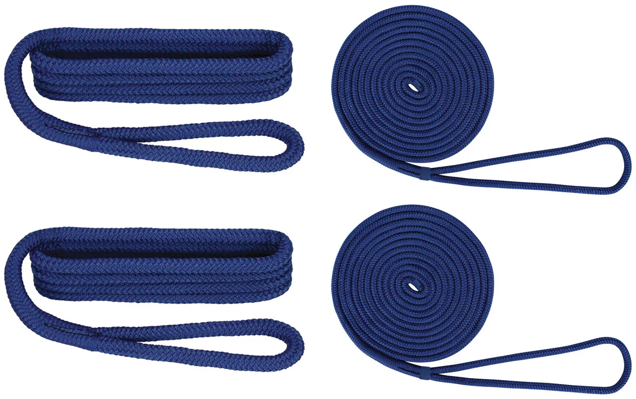 Extreme Max 3006.2696 BoatTector Premium Double Braid Nylon Dockside Rope Value Pack - 3/8", Blue - 3006.2696