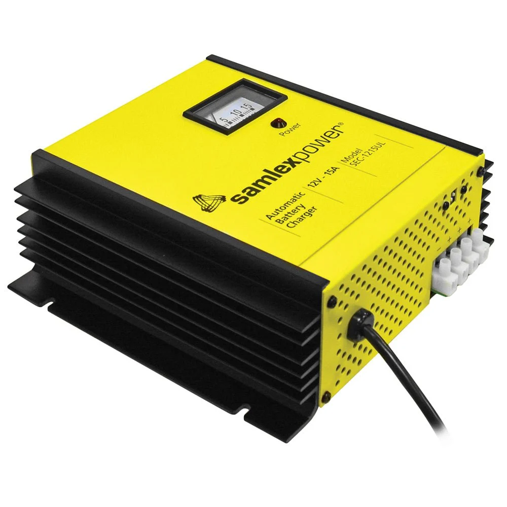 Samlex America Samlex 15A Battery Charger - 12V - 3-Bank - 3-Stage w/Dip Switch & Lugs – Marine Electrical Replacement Part
