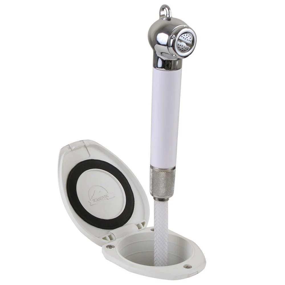 Scandvik Recessed Shower w/6' White Hose - Push-Button – Marine Boat Replacement Part