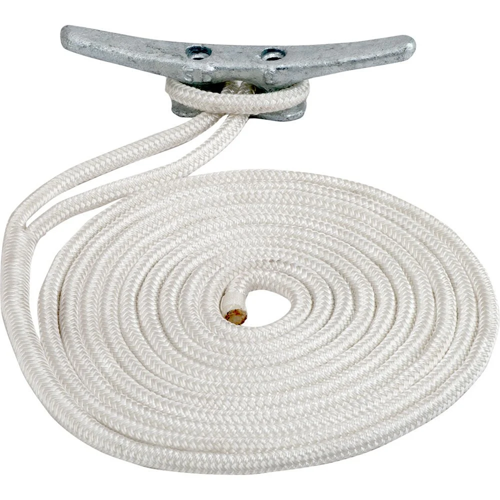 Sea-Dog Double Braided Nylon Dock Line - 5/8" x 35' - White – Marine Boat Replacement Part