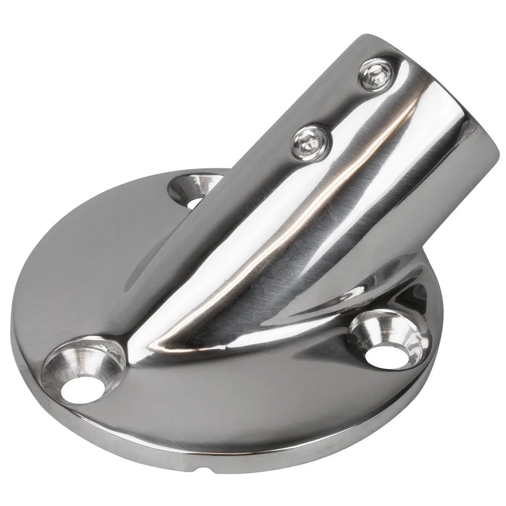 Sea-Dog Rail Base Fitting 2-3/4" Round Base 30° 316 Stainless Steel - 1" OD – Marine Boat Replacement Part