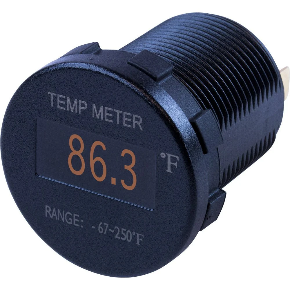 Sea-Dog Round OLED Temperature Meter Fahrenheit w/6' Lead – Marine Boat Replacement Part