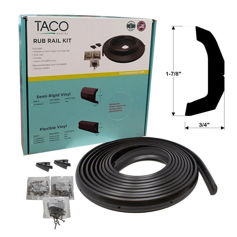 Taco Metals Semi-Rigid Rub Rail Kit Black 30 – Marine Boat Replacement Part