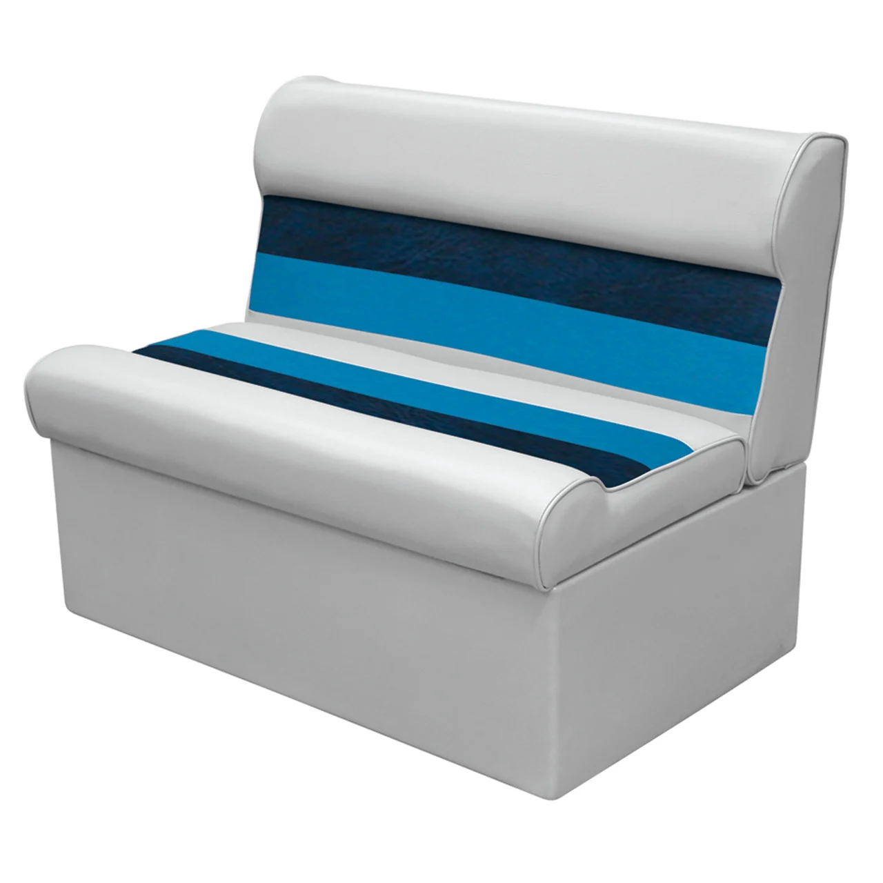 Wise 8WD100-1011 Deluxe 36" Pontoon Bench and Base - Grey/Navy/Blue - 8WD100-1011