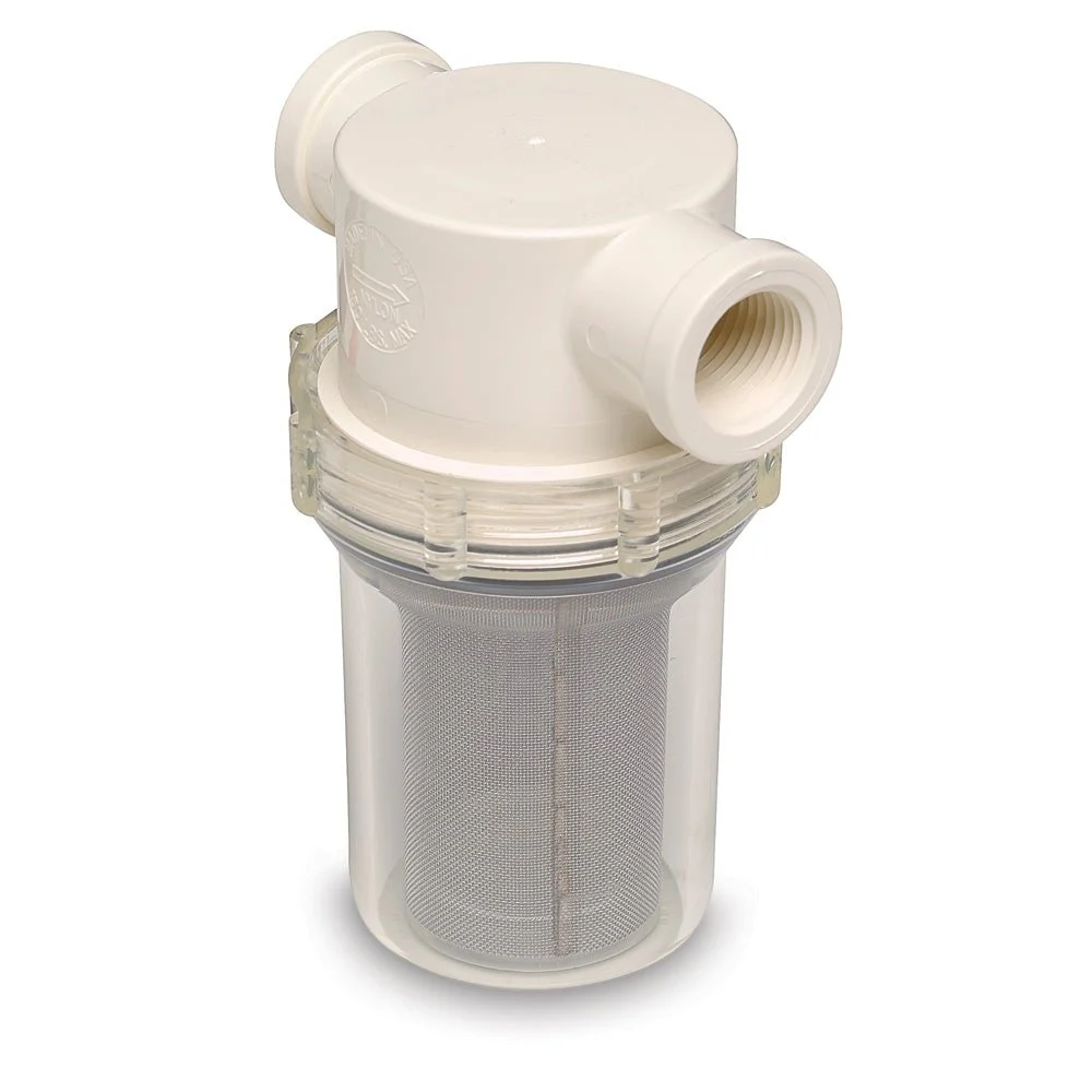 Shurflo by Pentair 3/4" Raw Water Strainer w/Bracket & Fittings - 50 Mesh Screen – Marine Engine Cooling Replacement Part
