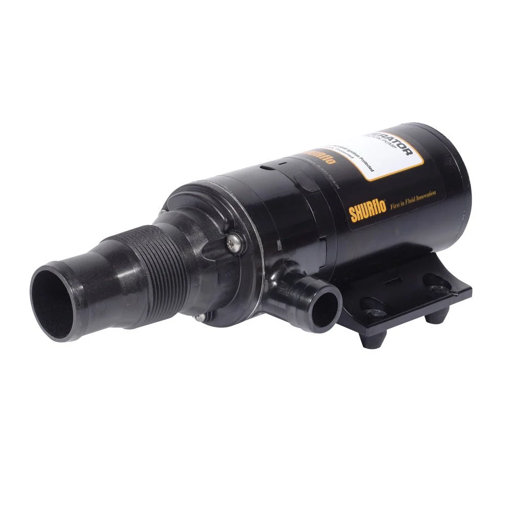 Shurflo by Pentair MACERATOR Pump w/180° Port - 12 VDC, 13 GPM – Marine Engine Cooling Replacement Part