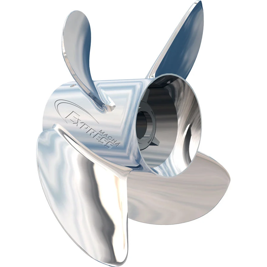 Turning Point Propellers 31501731 Express 4-Blade Stainless Steel Propeller for 90-300+hp Engines with 4.75" Gearcase - 14.5" x 17", Right Hand Prop EX-1417-4 - 31501731