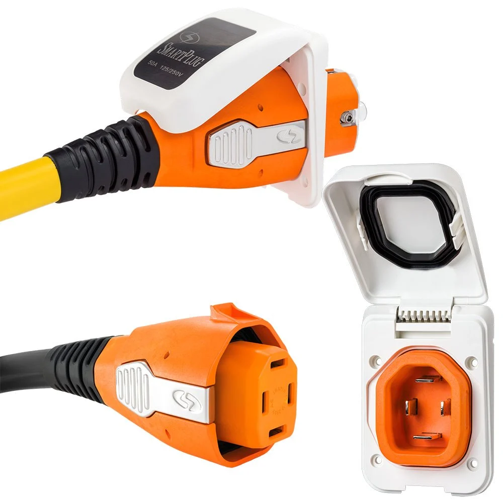 SmartPlug 50 AMP Inlet & Female Cord Connector Combo - White – Marine Boat Replacement Part