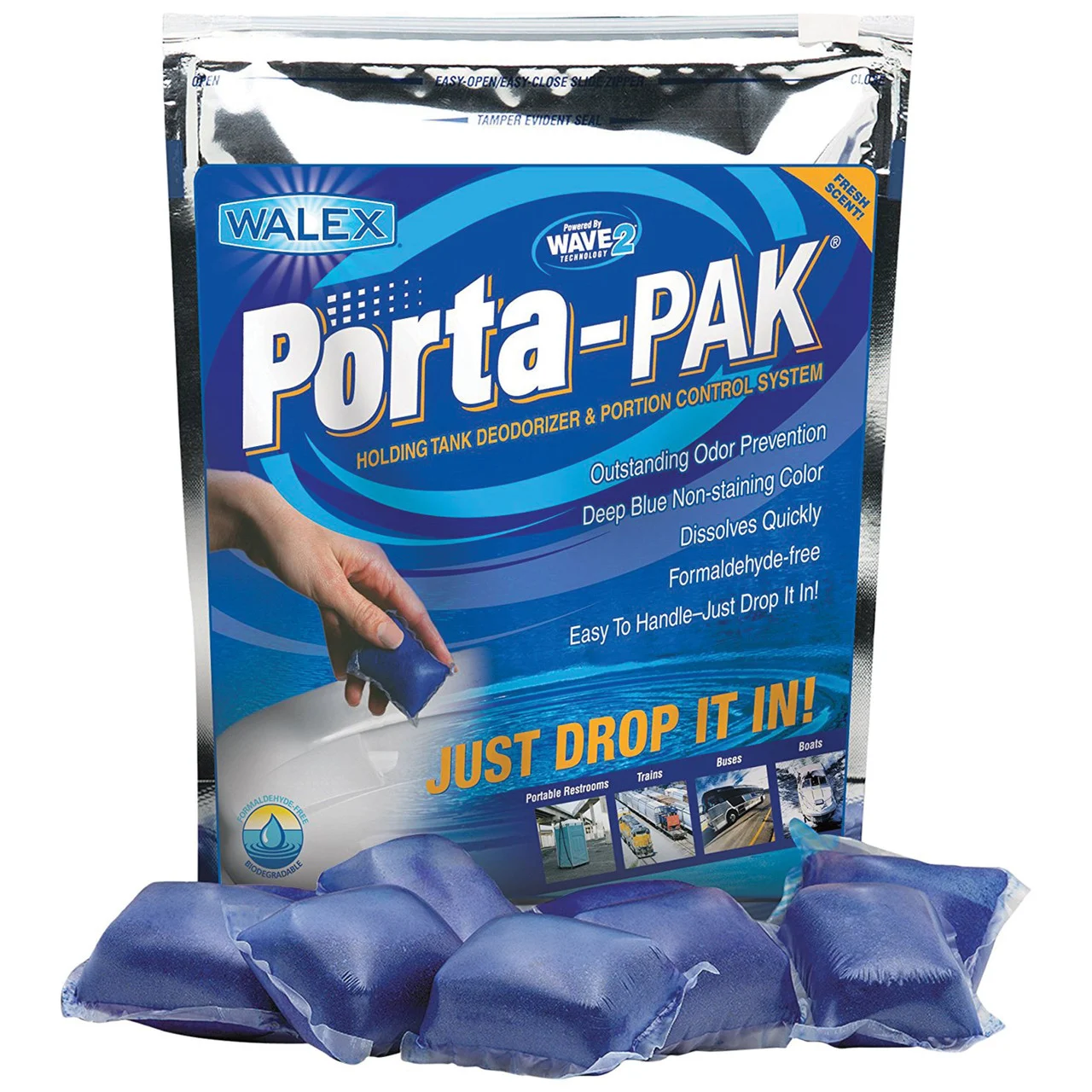 Walex TOI-1090250 Porta-Pak Holding Tank Deodorizer - Sunglow, 50 Pack - PPSGBG