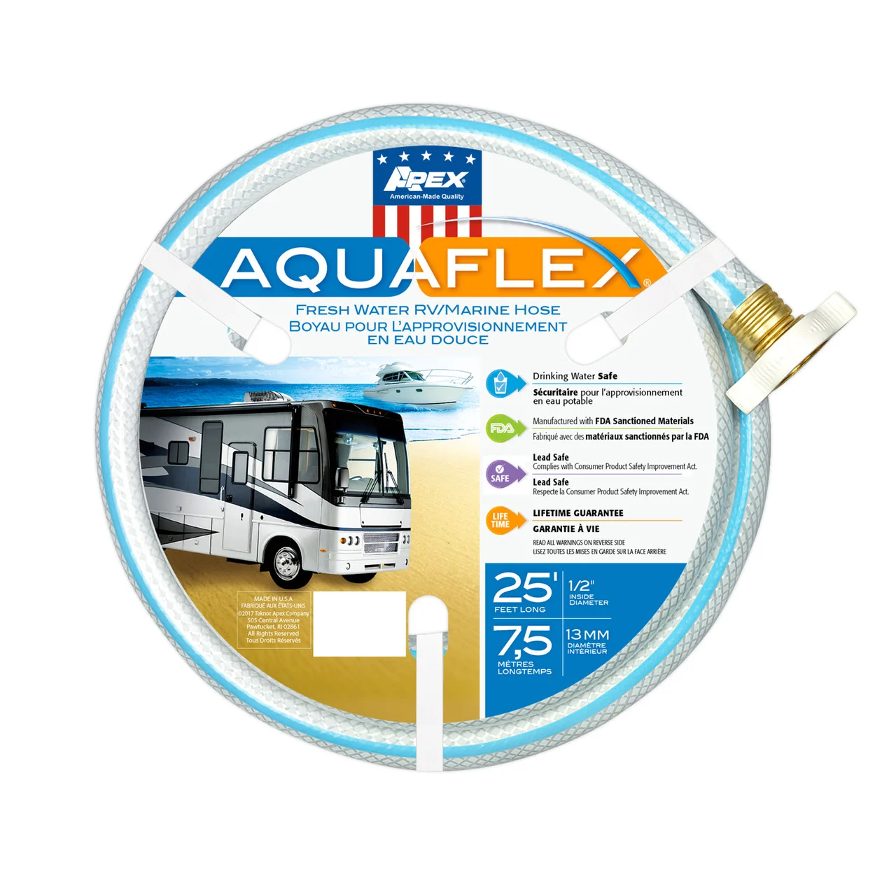 Teknor Apex 8503-25 AquaFlex RV/Marine Hose - 5/8" x 25', White - 8503-25