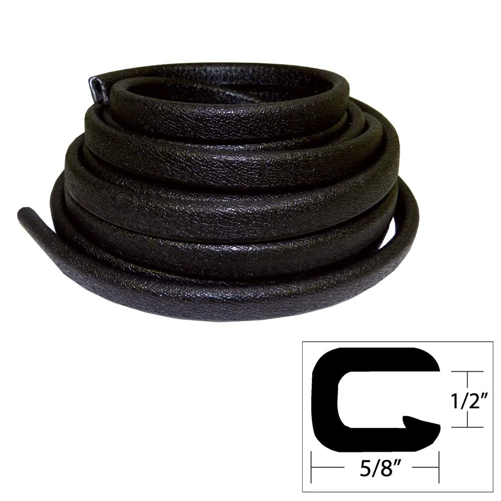TACO Marine TACO Flexible Vinyl Trim - ½" Opening x ⅝"W x 25'L - Black