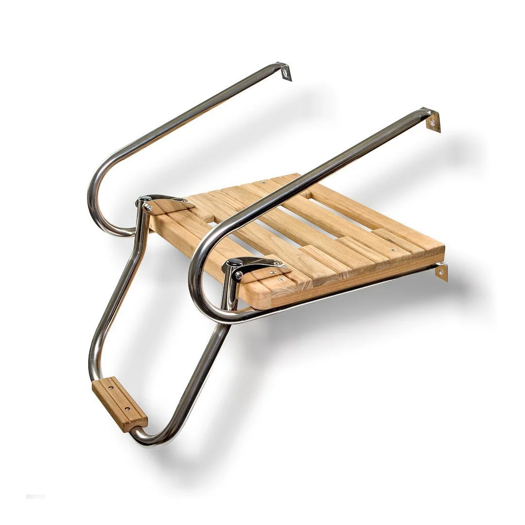 Whitecap Ind Outboard Teak Swim Platform W/Ladder Inboard