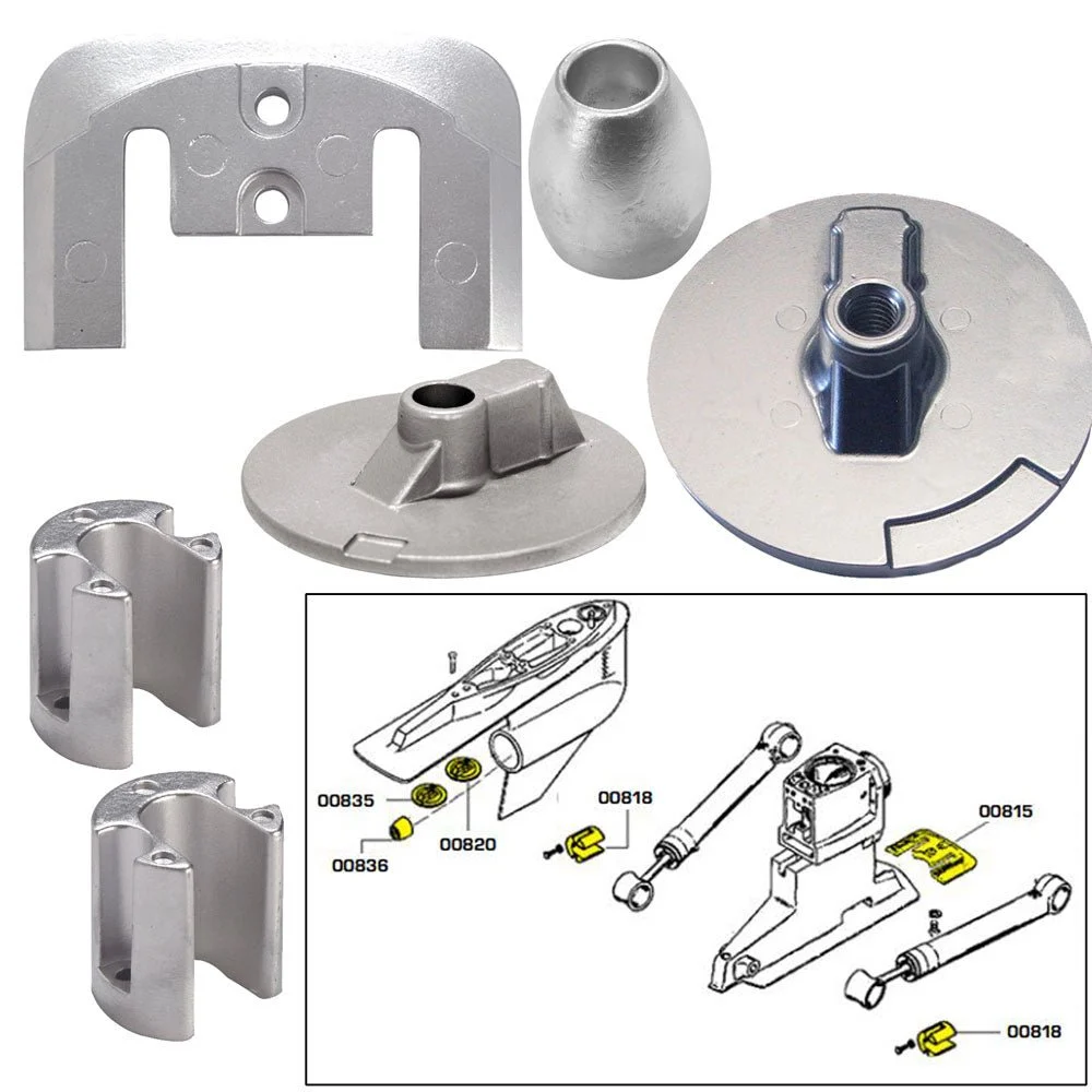 Tecnoseal Anode Kit w/Hardware - Mercury Bravo 3 2004-Present - Magnesium – Marine Boat Replacement Part