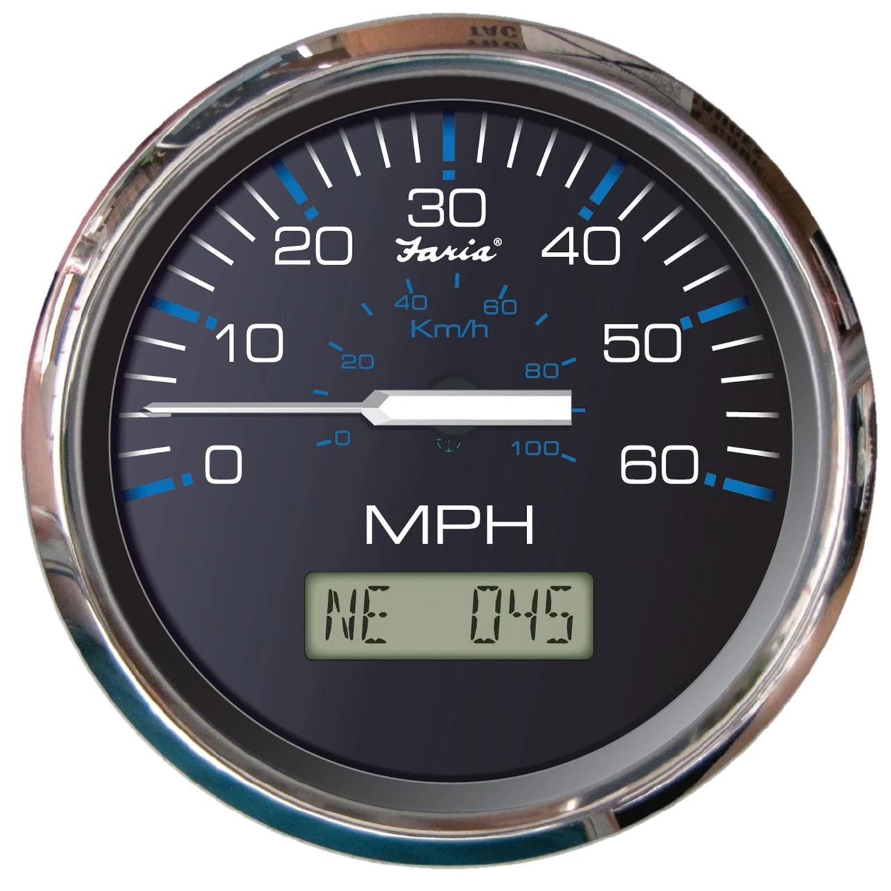 Faria 33726 Chesapeake GPS Speedometer - Black SS, 60 MPH - 33726