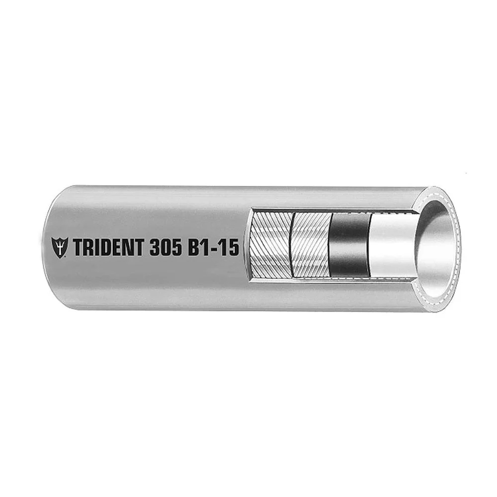 Trident Marine Outboard 3/8" Barrier Lined B1-15 EPA Compliant Outboard Fuel Line Hose - Gray - Sold by the Foot