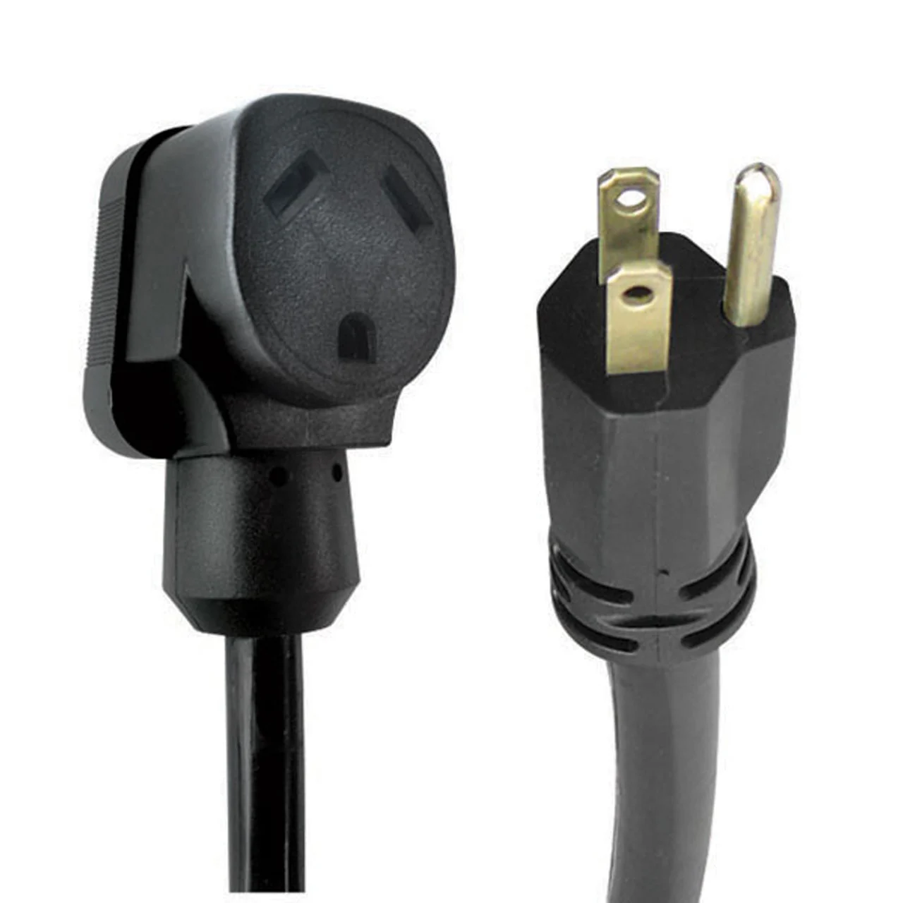 Voltec 16-00552 STW 1-Outlet Adapter Extension Cord 10/3 Gauge 5-15P/30A - 15A, 12" - 16-00552