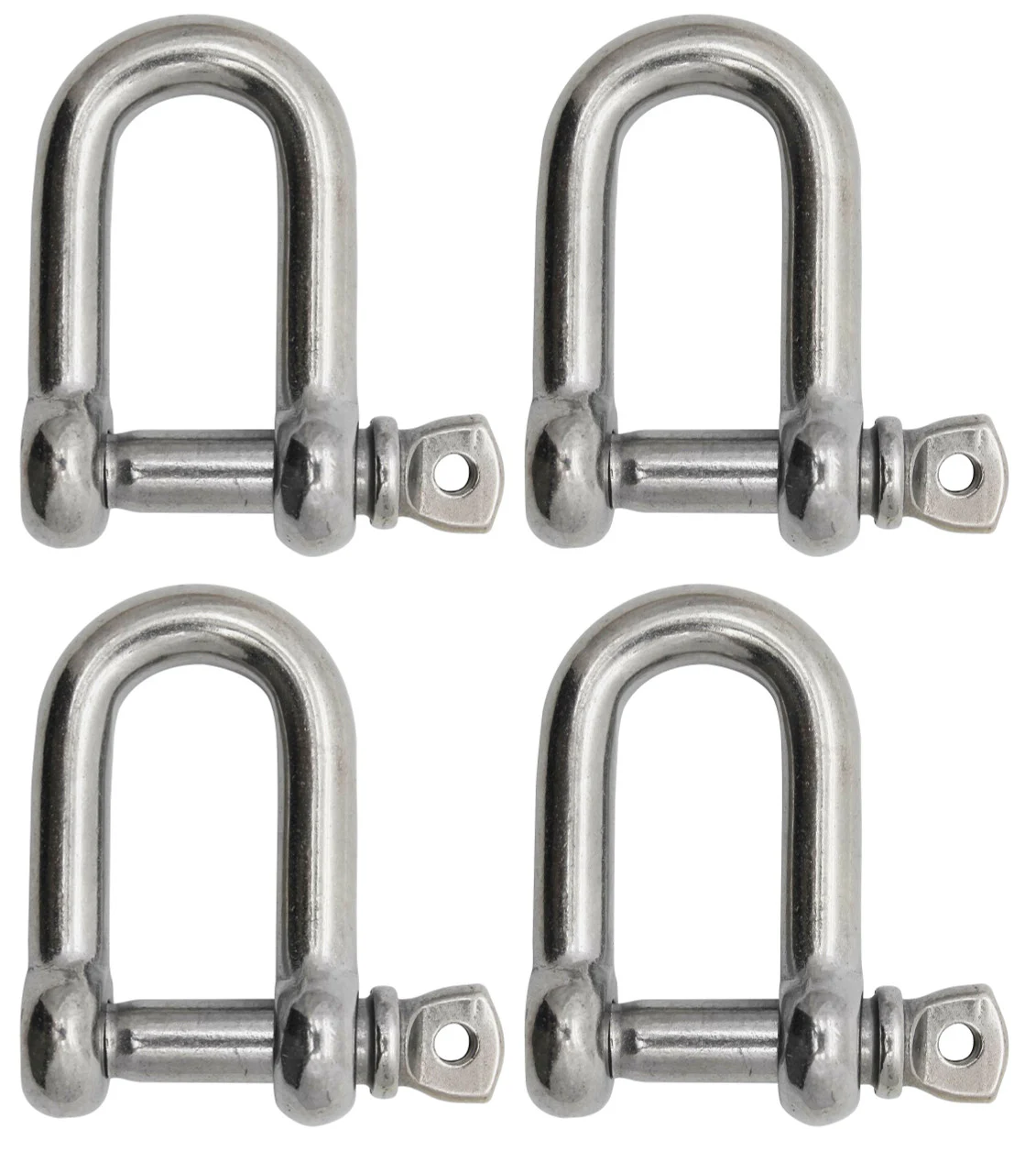 Extreme Max 3006.8239.4 BoatTector Stainless Steel D Shackle - 5/16", 4-Pack - 3006.8239.4