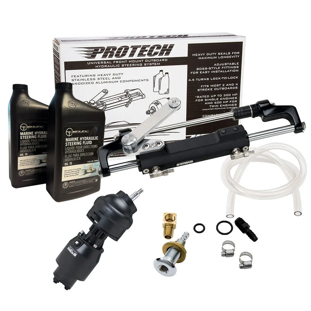 Uflex USA Outboard Uflex PROTECH 2.1 Front Mount Tilt OB Hydraulic System - Includes UP28T Helm Pump, Oil, UC128TS