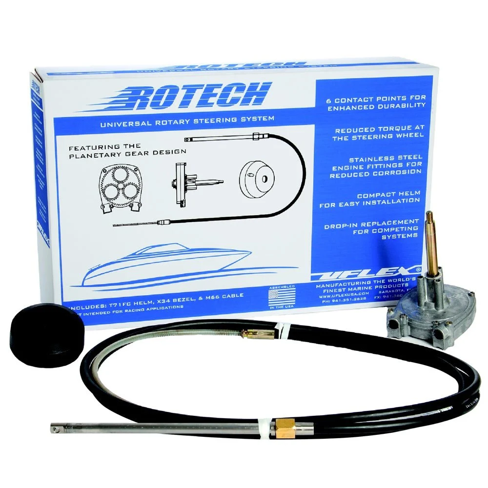 Uflex USA UFlex Rotech 14' Rotary Steering Package - Cable, Bezel, Helm – Marine Boat Replacement Part
