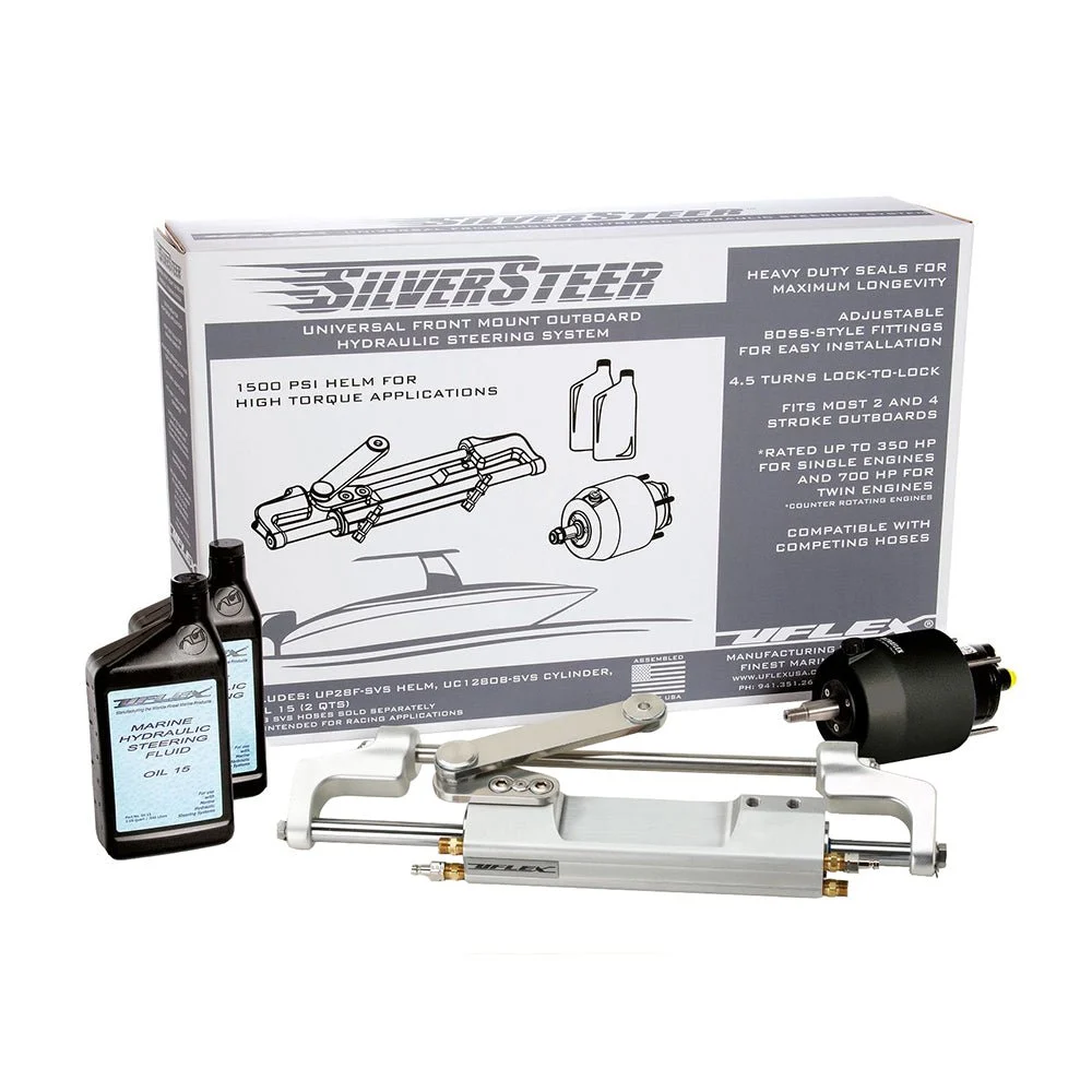 Uflex USA 350hp Outboard Uflex SilverSteer™ 2.0 High-Performance Front Mount Outboard Hydraulic Steering System - 1500PS