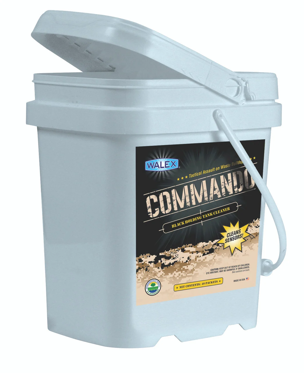 Walex CMDOBK Commando Black Holding Tank Cleaner - 40 Pack - CMDOBK