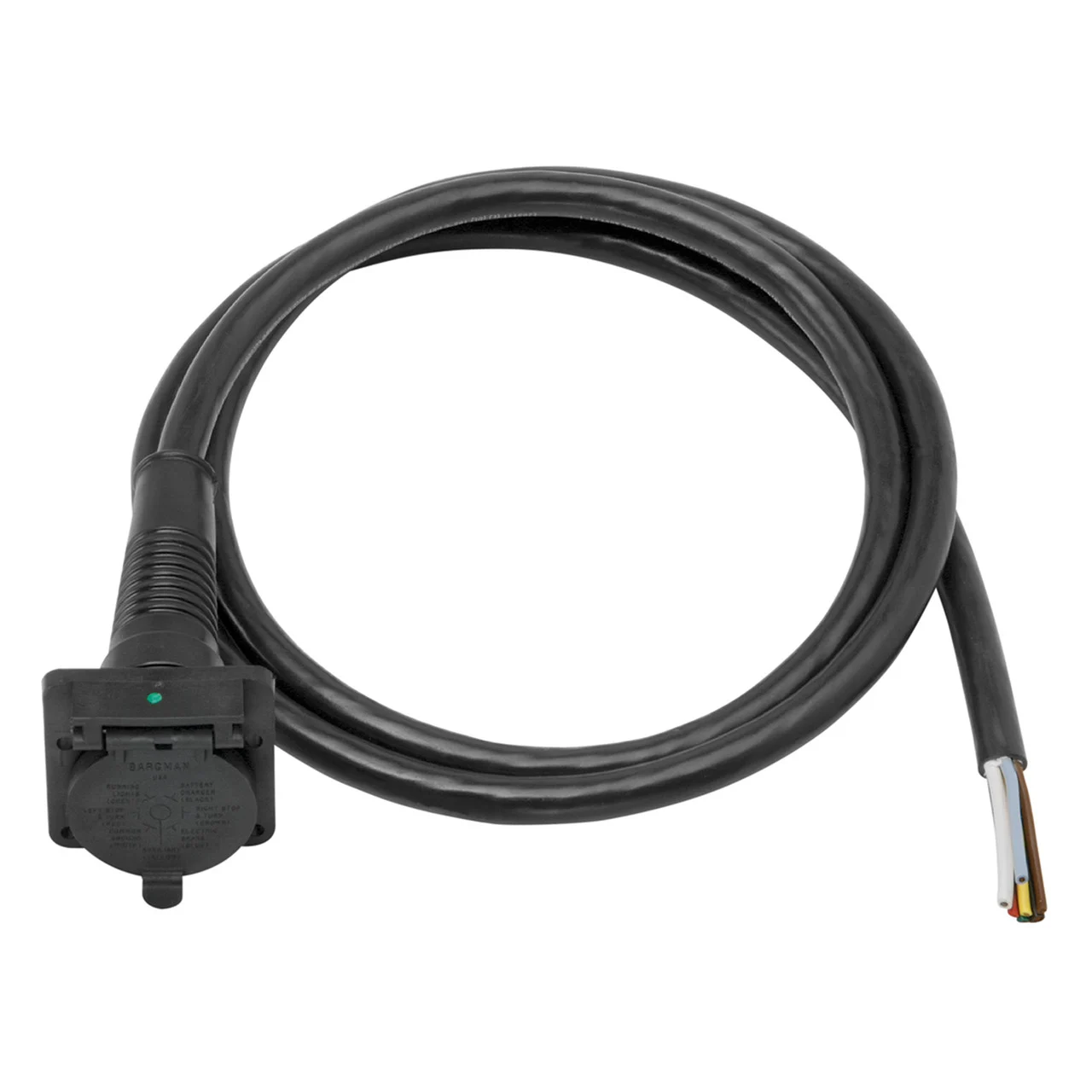 Bargman 50-87-007 7-Way Super Sealed Car End with 7' Cable - 50-87-007