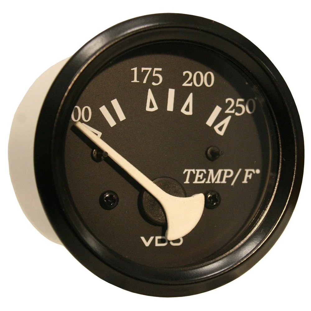 Vdo Cockpit Marine 52mm (2-1/16") 250° F Water Temperature Gauge - Black Dial/Bezel