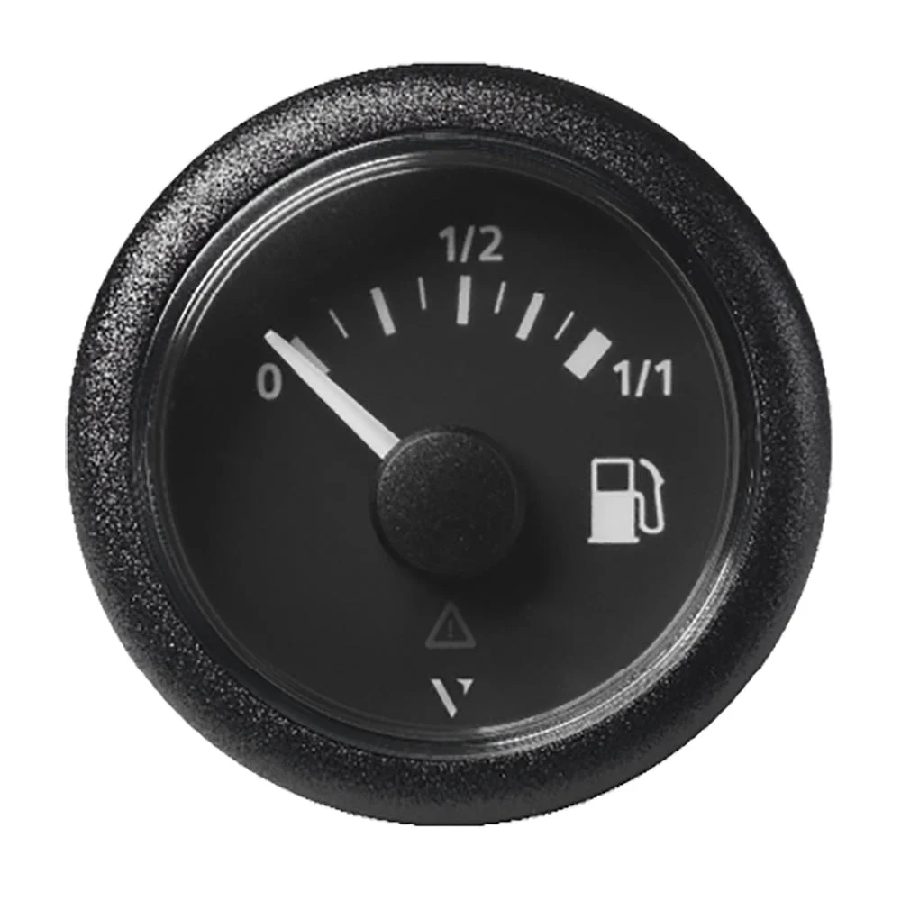 Veratron Outboard 52mm (2-1/16") ViewLine Fuel Tank Level Gauge - 0 to 1/1 - Black Dial & Round Bezel