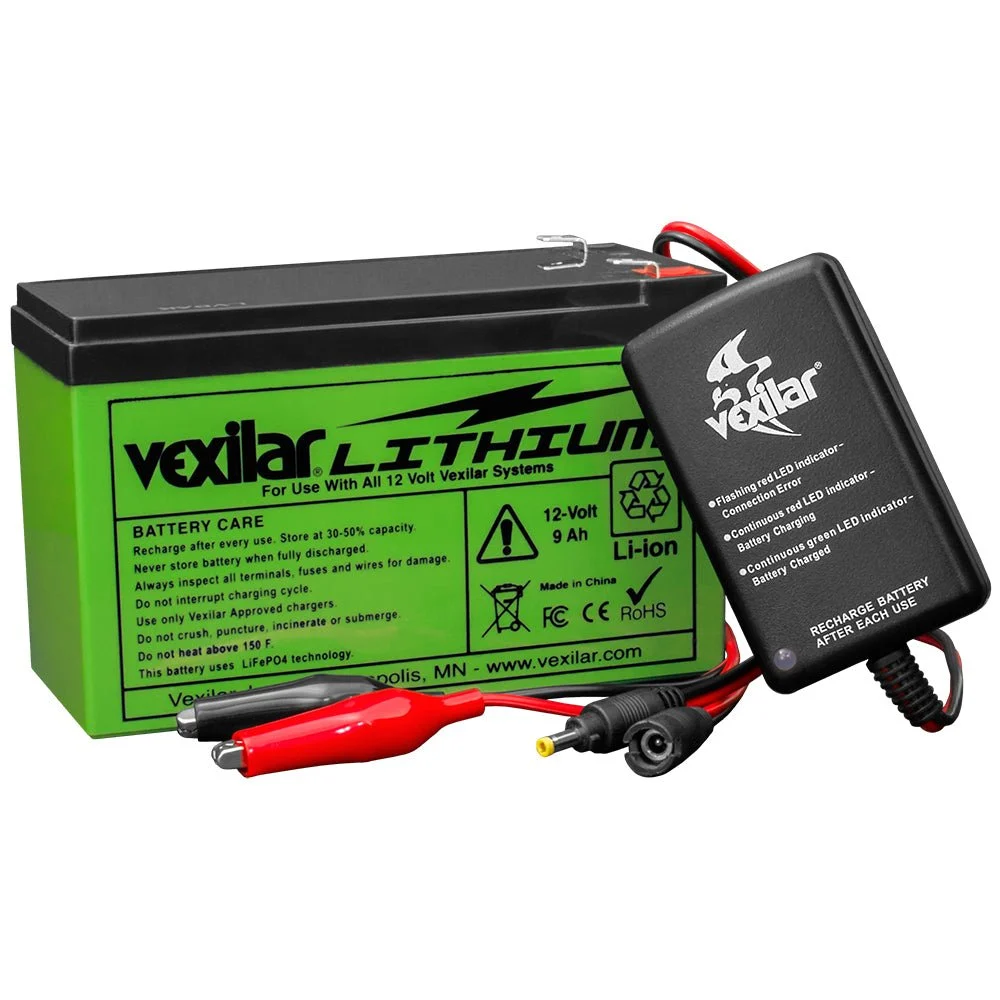 Vexilar 12V Lithium Ion Battery & Charger – Marine Boat Replacement Part