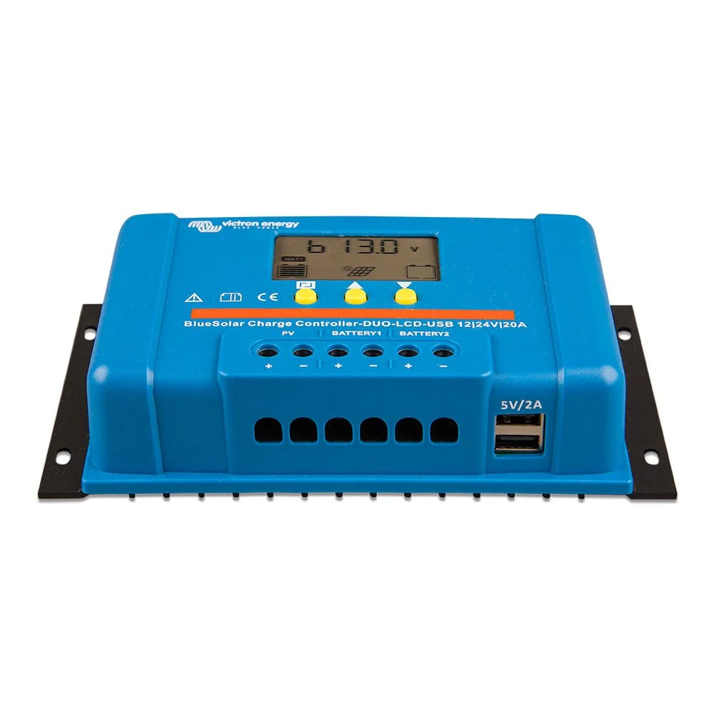 Victron Energy BlueSolar PWM Charge Controller (DUO) LCD & USB Charge Control - 12/24VDC - 20A – Marine Boat Replacement Part