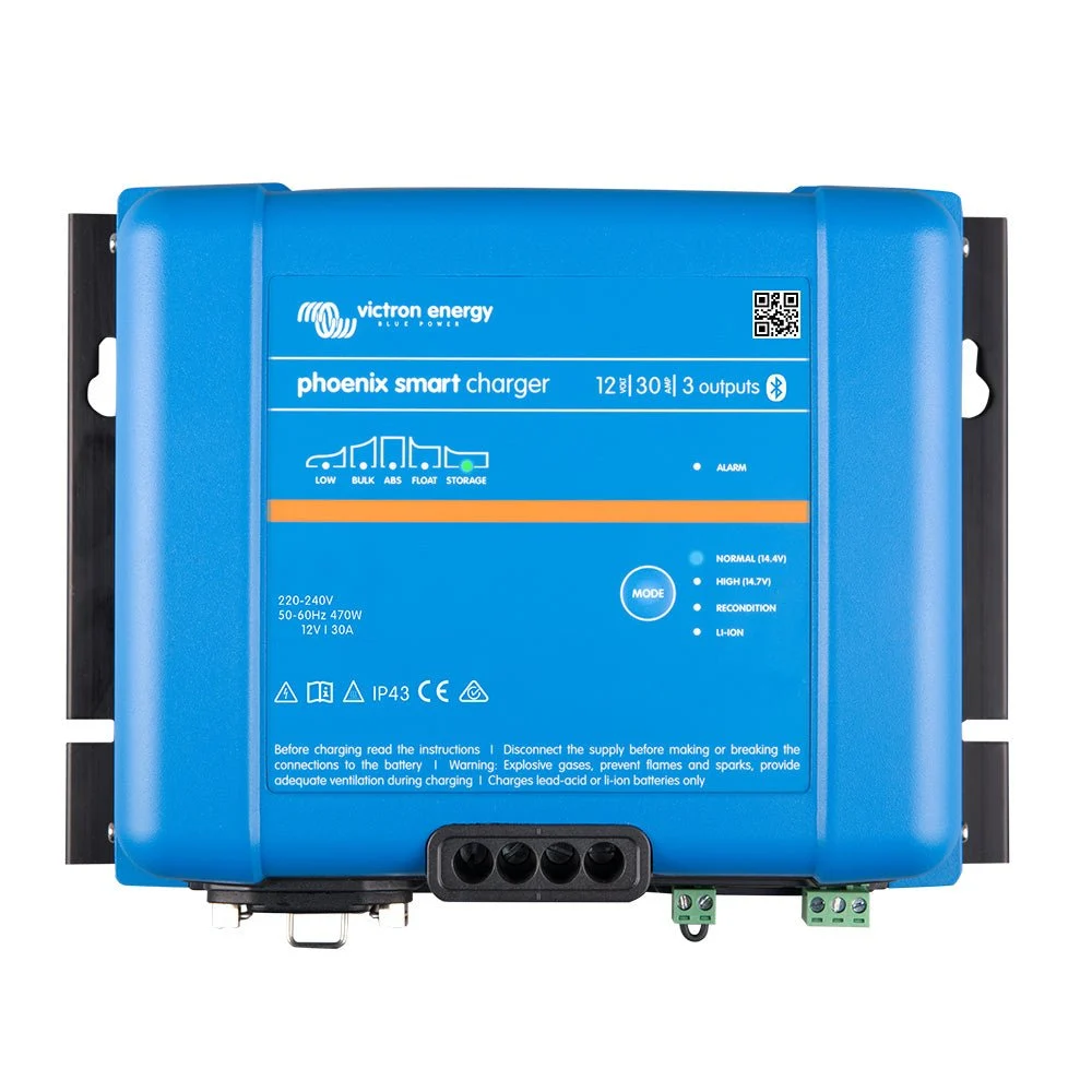 Victron Energy Phoenix Smart IP43 Charger 12/30 (3) 120-240VAC Requires 5-15P Mains Cord – Marine Boat Replacement Part