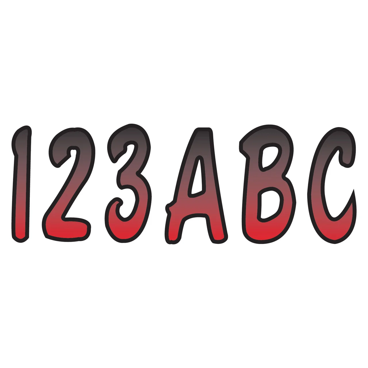 Hardline Products REBKG200 200 Series 3" Letter/Number Kit - Red/Black - REBKG200