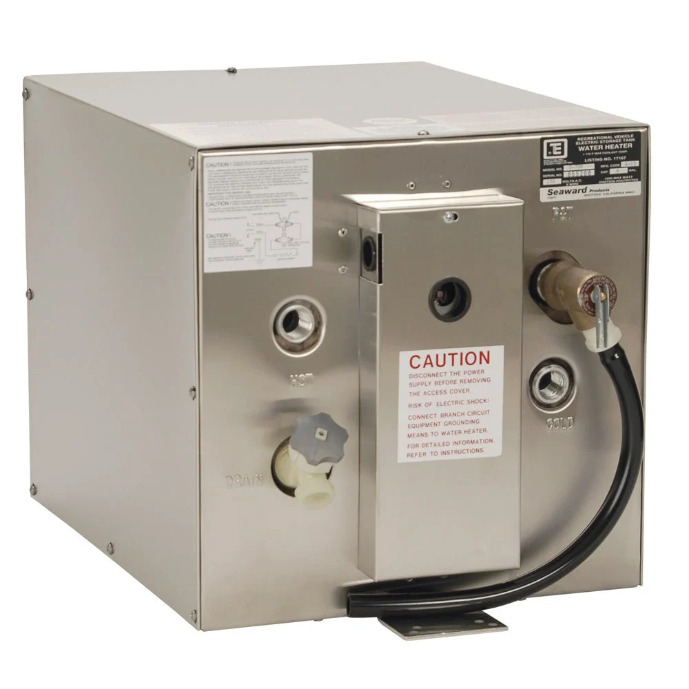 Whale Marine Whale Seaward 6 Gallon Hot Water Heater w/Rear Heat Exchanger - Stainless Steel - 120V - 1500W