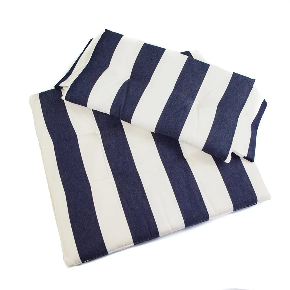 Whitecap Director's Chair II Replacement Seat Cushion Set - Navy & White Stripes – Marine Boat Replacement Part