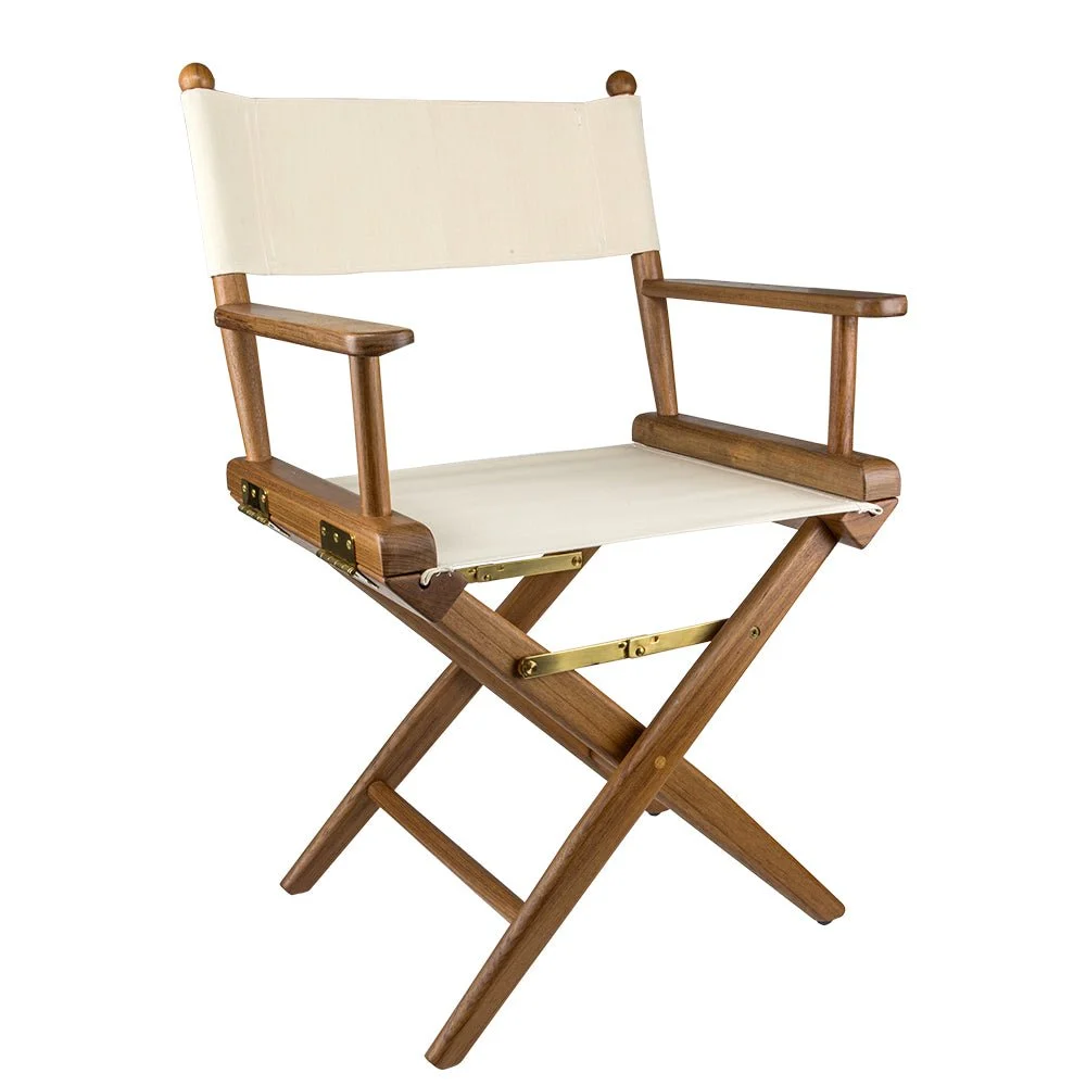 Whitecap Director's Chair w/Natural Seat Covers - Teak – Marine Boat Replacement Part
