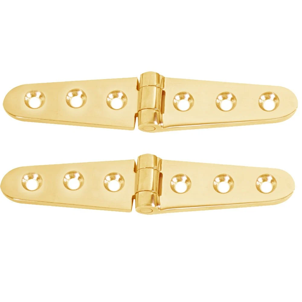 Whitecap Strap Hinge - Polished Brass - 6" x 1-1/8" - Pair – Marine Boat Replacement Part