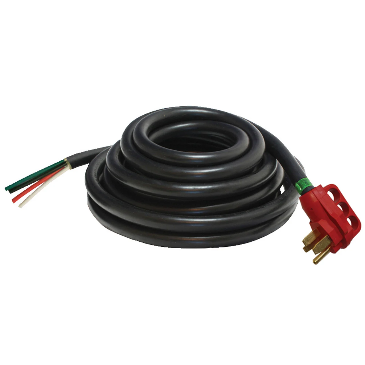 Valterra A10-5025END Mighty Cord 50 Amp Non-Detachable Power Cord w/Handle - 25', Red - A10-5025END