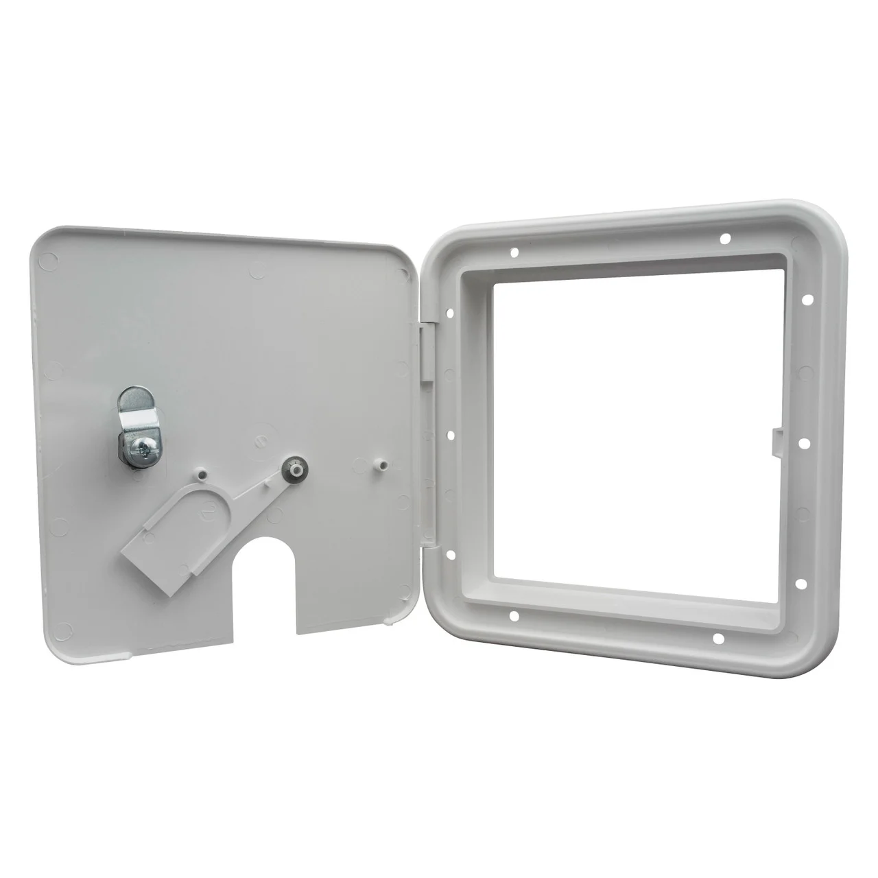 Thetford 94337 Large 30/50 Amp Electric Cable Hatch with Keyed Entry - Polar White - 94337