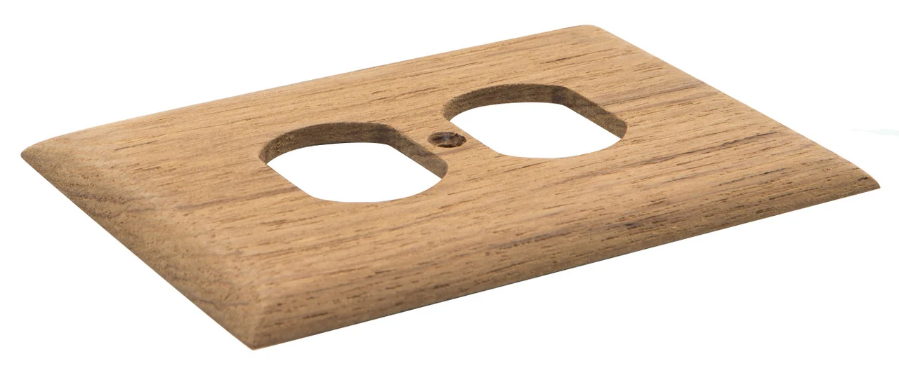 Whitecap 60170 Teak Dual Outlet Cover - 60170