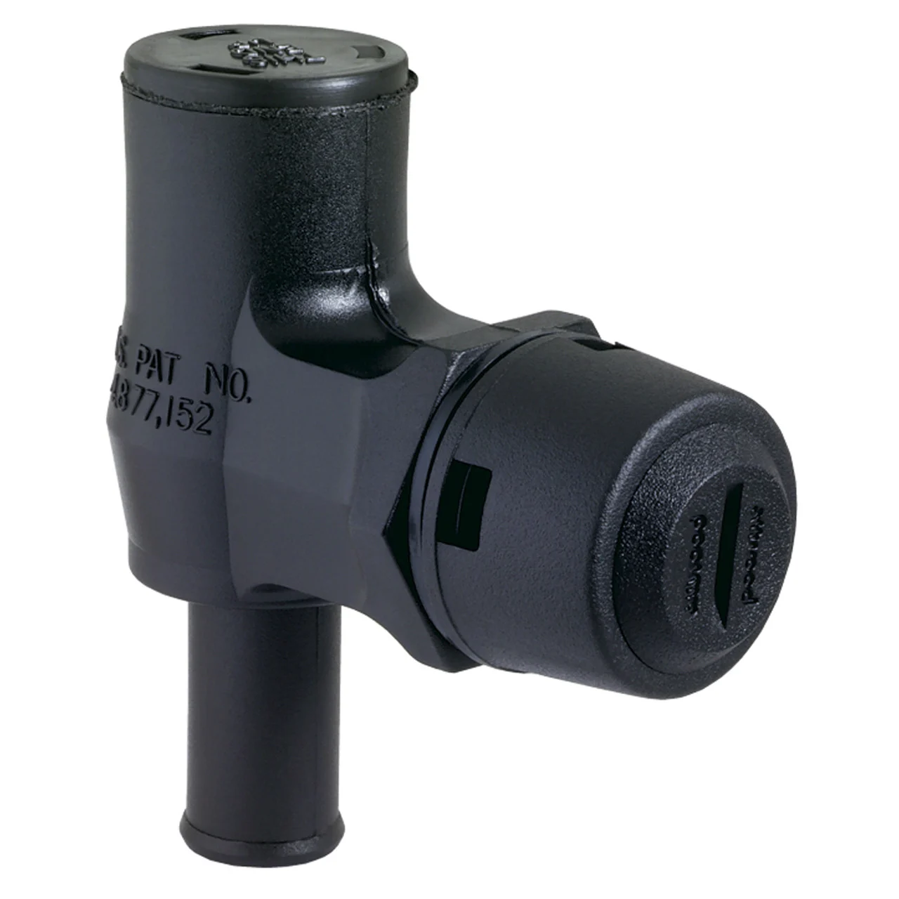 Attwood 1670-3 Surface Mount 90° P-Trap Vent - Black - 1670-3