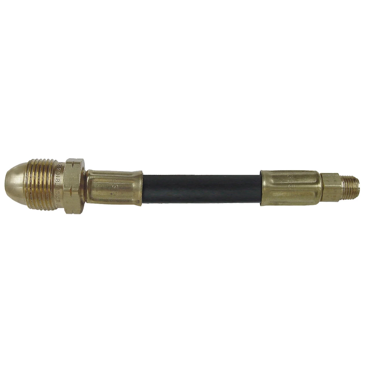 Marshall Excelsior MER401-20 Thermoplastic Pigtail Excess Flow POL x 1/4" M Inverted Flare - 20" OAL - MER401-20