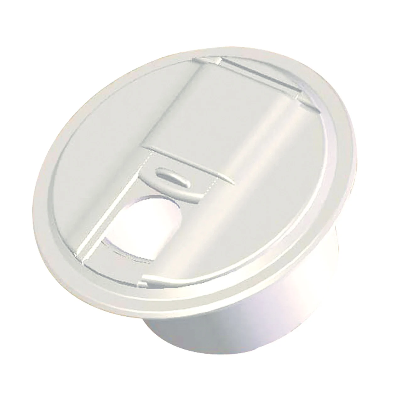 RV Designer B101 Round Universal Cable Hatch - 5" x 3", Polar White - B101