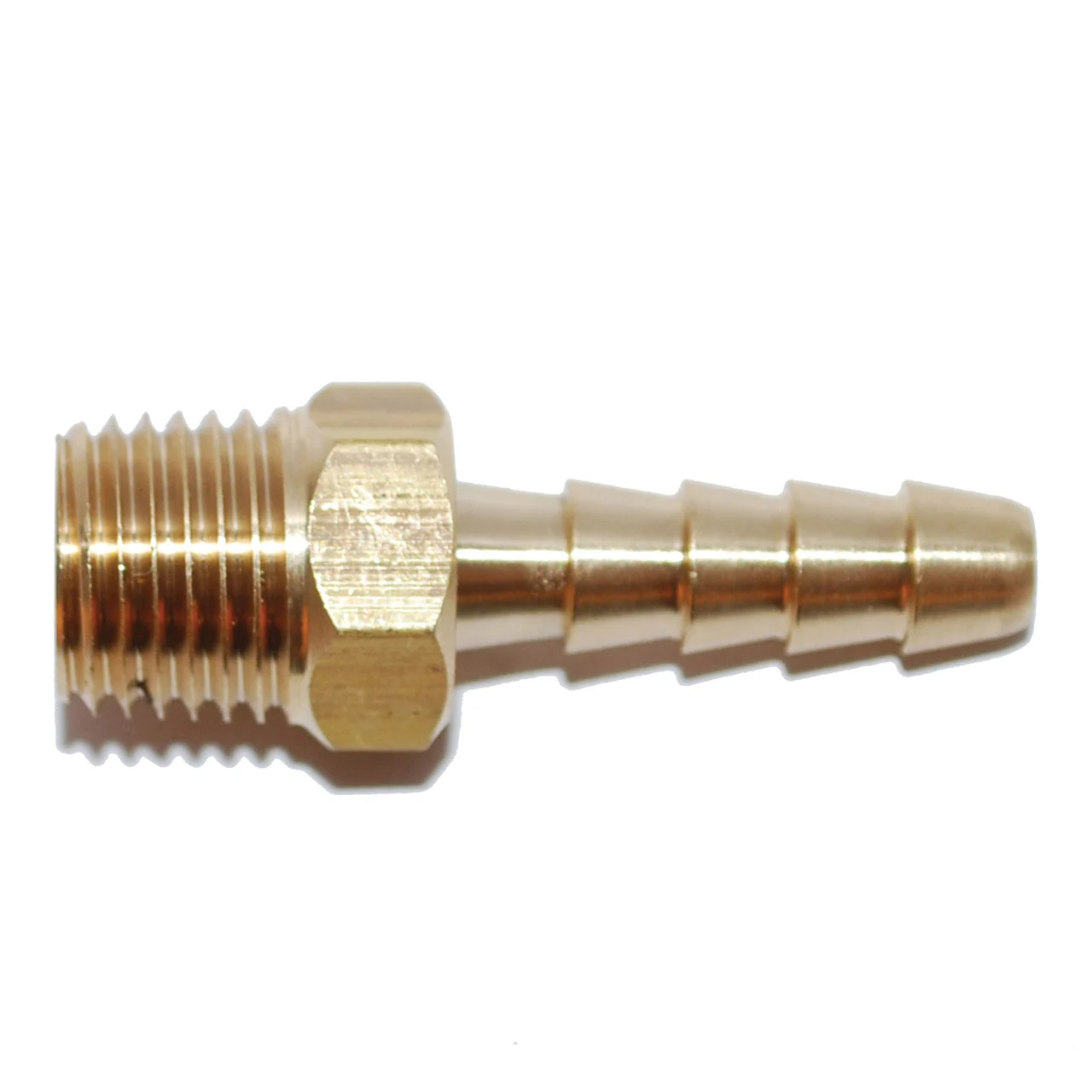 Attwood 14540-6 Universal Straight Brass Adapter - 1/4" Male NPT x 3/8" Barb - 14540-6